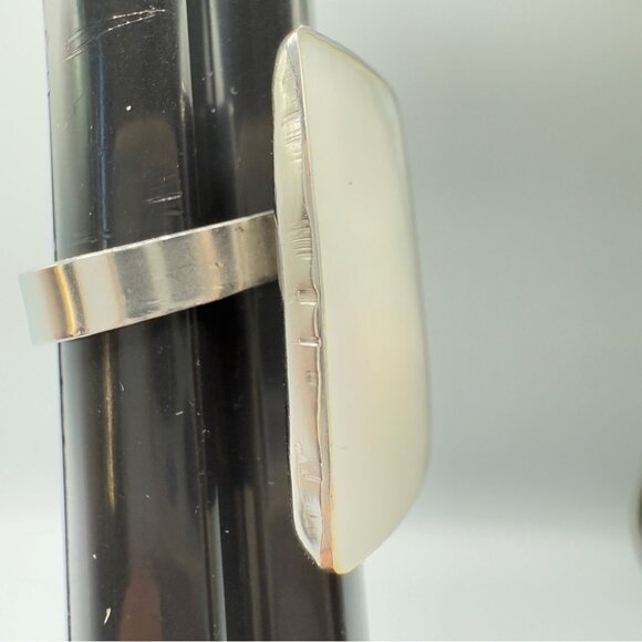 Mother of Pearl Statement Ring Size Adjustable - Picture 10 of 11